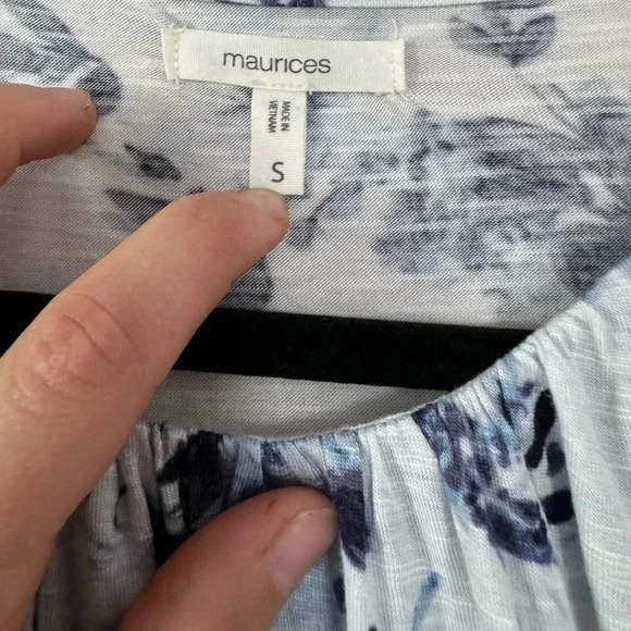 Maurices Women’s Set of 2 size small tops striped floral blue summer blouse Y2K - Picture 3 of 14